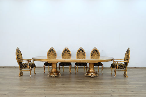 European Furniture - Emperador 7 Piece Dining Room Set in Black and Gold - 42034-7SET - GreatFurnitureDeal