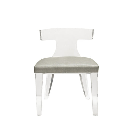Worlds Away - Duke Acrylic Klismos Chair With Grey Shagreen Cushion - DUKE GRY - GreatFurnitureDeal