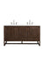 James Martin Furniture - Athens 60" Double Vanity Cabinet, Mid Century Acacia, w- 3 CM Classic White Quartz Top - E645-V60D-MCA-3CLW - GreatFurnitureDeal