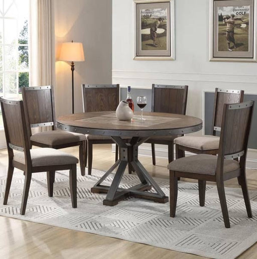 Mariano Furniture - DX1520 5 Piece Round Dining Table Set - BMDX1520-RD-5SET - GreatFurnitureDeal