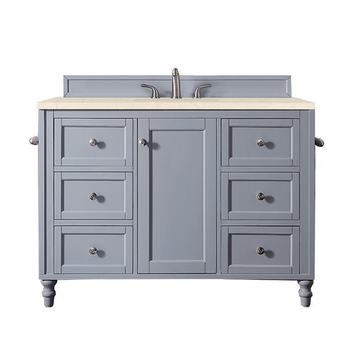 James Martin Furniture - Copper Cove Encore 48" Single Vanity, Silver Gray, w- 3 CM Eternal Marfil Quartz Top - 301-V48-SL-3EMR - GreatFurnitureDeal