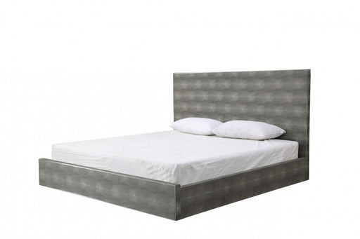 VIG Furniture - Modrest Dynasty Modern Shagreen Eastern King Bed - VGVCBD2108-GRY-BED-EK - GreatFurnitureDeal
