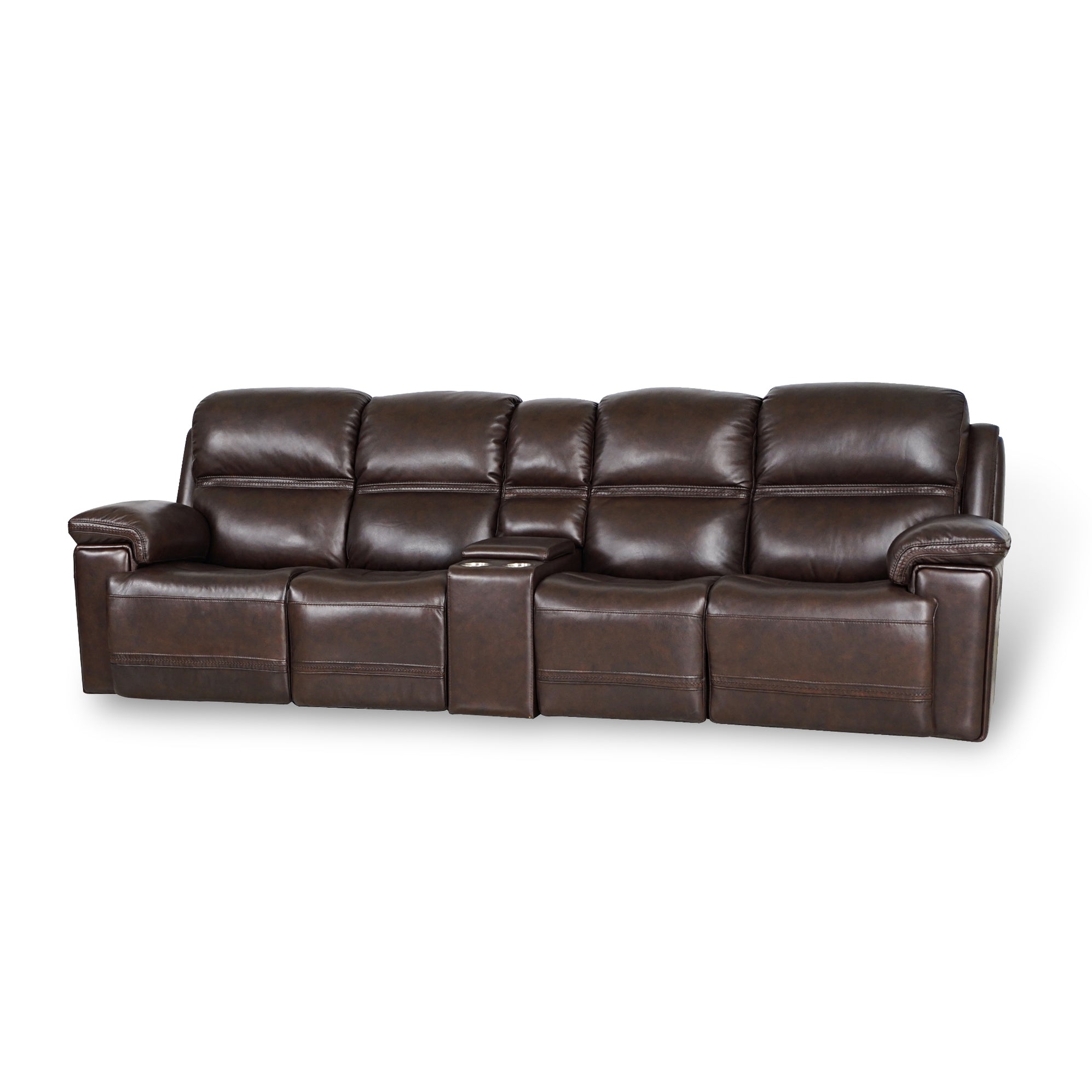 GFD Home - Timo Top Grain Leather Power Reclining 4 Seater Sofa With C ...