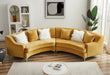 GFD Home - Gold Velvet Curved Sofa - GreatFurnitureDeal