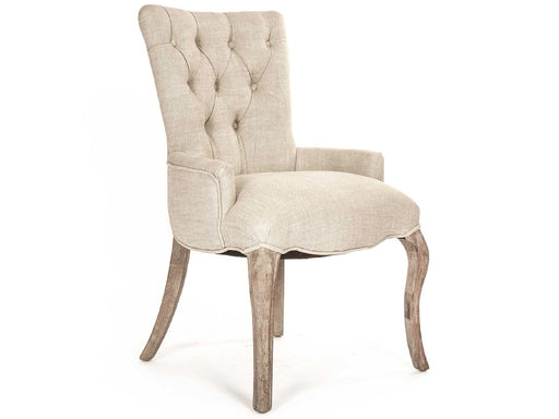Zentique - Iris Cream Natural Linen Accent Chair - CF005 E255-3 A015-A - GreatFurnitureDeal