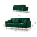 GFD Home - Sofa Sets for Living Room 3 Piece Mid Century Modern Sectional Couch Set, 2 Upholstered Loveseat Sofas and one 3-Seat Sofa (3, Green Velvet) - GreatFurnitureDeal