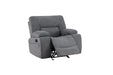 GFD Home - Ohio Manual Recliner 3Pc Living Room Set Made With Chenille Upholstery in Gray - GreatFurnitureDeal