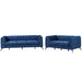 GFD Home - Modern 3-Piece Sofa Sets with Sturdy Metal Legs,Velvet Upholstered Couches Sets Including Three Seat Sofa, Loveseat and Single Chair for Living Room Furniture Set,Blue - GreatFurnitureDeal