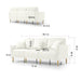 GFD Home - Modern Upholstered Sofa 3 Seater Couches and 2 Set of 2 Seater Couchses for Living Room Sectional Sofas w/throw Pillows and Gold Metal Legs, Cream Velvet - GreatFurnitureDeal
