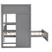 GFD Home - Twin size Loft Bed with a Stand-alone bed, Shelves,Desk,and Wardrobe-Gray - GreatFurnitureDeal