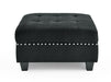 GFD Home - L shape Modular Sectional Sofa，DIY Combination，includes Three Single Chair ，Two Corner and Two Ottoman，Black Velvet. - GreatFurnitureDeal