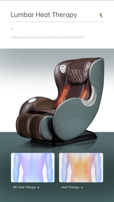 GFD Home - Massage Chairs SL Track Full Body and Recliner, Shiatsu Recliner, Massage Chair with Bluetooth Speaker Green - GreatFurnitureDeal