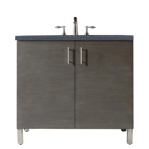 James Martin Furniture - Metropolitan 36" Single Vanity, Silver Oak, w- 3 CM Charcoal Soapstone Quartz Top - 850-V36-SOK-3CSP - GreatFurnitureDeal