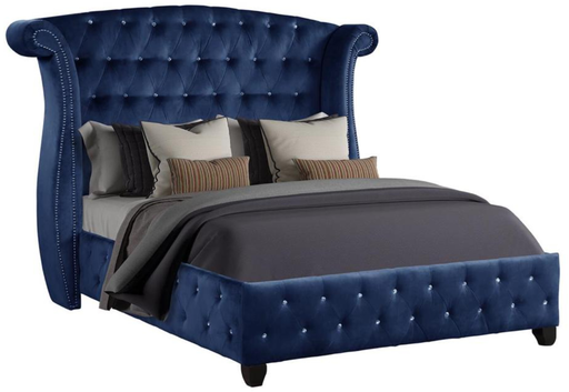 Sophia Queen Bed 4 Piece Blue - GreatFurnitureDeal