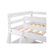 GFD Home - Twin Size Loft Bed with Desk and Shelves, Two Built-in Drawers, White (old SKU: GX000803AAK-1） - GreatFurnitureDeal