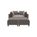 GFD Home - Sectional Sofa U Shape Module Couch Velvet 6 Pillows for Living Room, Camel - GreatFurnitureDeal