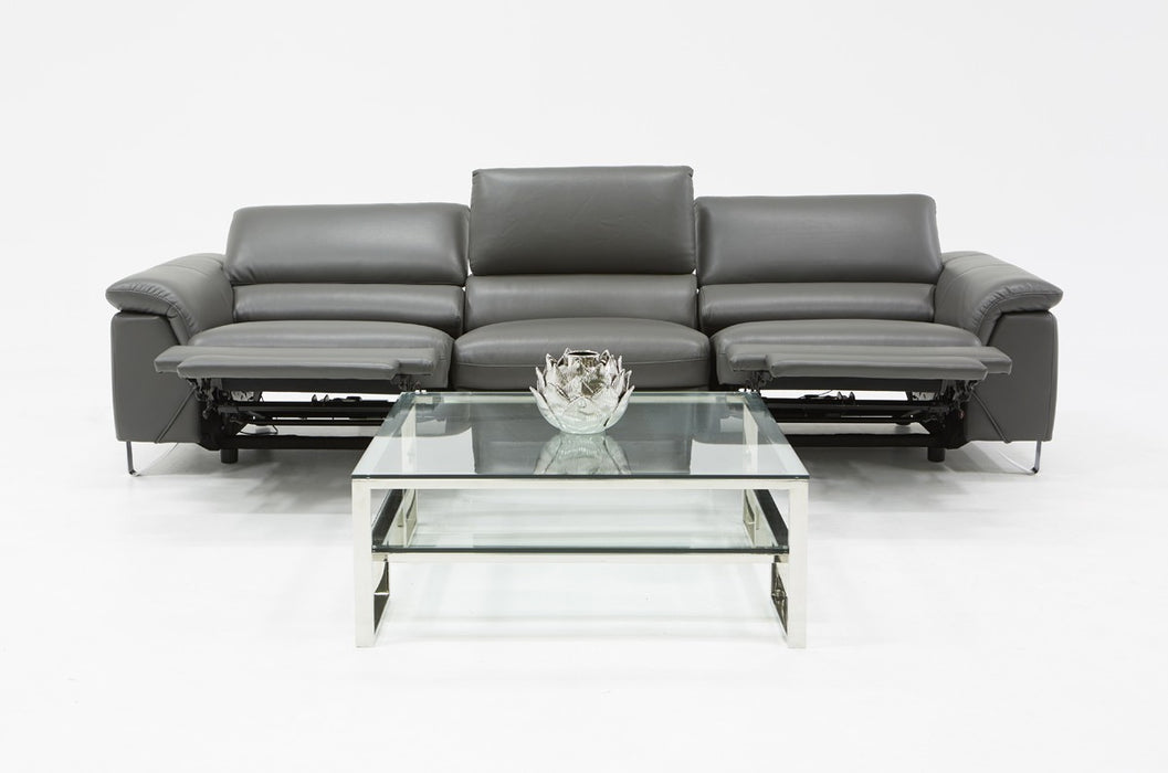 VIG Furniture - Divani Casa Maine Modern Grey Eco-Leather Sofa w- Electric Recliners - VGKNE9104-ECO-DK-GRY