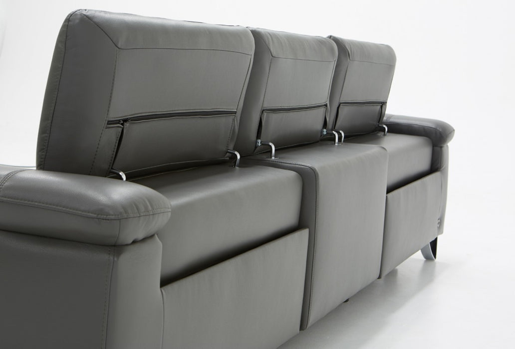 VIG Furniture - Divani Casa Maine Modern Grey Eco-Leather Sofa w- Electric Recliners - VGKNE9104-ECO-DK-GRY