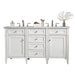 James Martin Furniture - Brittany 60" Bright White Double Vanity w- 3 CM Carrara Marble Top - 650-V60D-BW-3CAR - GreatFurnitureDeal