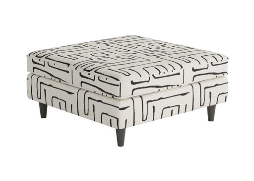 Southern Home Furnishings - Durango Pewter Cocktail Ottoman in White Grey - 170 Fossil Ebony Square Cocktail Ottoman - GreatFurnitureDeal