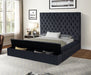 GFD Home - Nora Full Size Tufted Upholstery Storage Bed made with Wood in Black - GreatFurnitureDeal