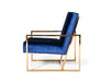 GFD Home - Modrest Samara Modern Blue & Gold Accent Chair - GreatFurnitureDeal
