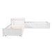 GFD Home - L-shaped Platform Bed with Trundle and Drawers Linked with built-in Desk,Twin,White - GreatFurnitureDeal