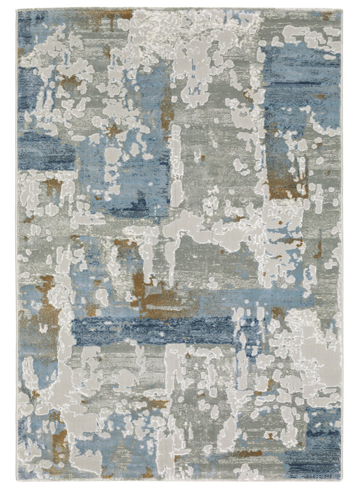 Oriental Weavers - Easton Grey/ Blue Area Rug - 4518X - GreatFurnitureDeal