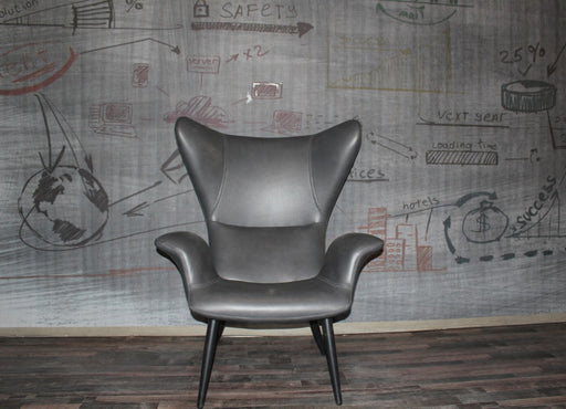 VIG Furniture - Divani Casa Slater Modern Dark Grey Leatherette Lounge Chair - VGBNEC-067-GRY - GreatFurnitureDeal