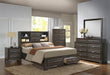 Myco Furniture - Eddison Eastern King Storage Platform Bed in Gray Finish - ED530-K - GreatFurnitureDeal