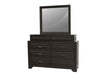 Myco Furniture - Eddison Dresser with Mirror in Gray Finish - ED530-DR-M - GreatFurnitureDeal