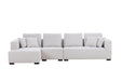 GFD Home - 134'' Mid Century Modern Sofa L-Shape Sectional Sofa Couch Left Chaise for Living Room, Beige - GreatFurnitureDeal