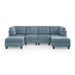 GFD Home - U shape Modular Sectional Sofa，DIY Combination，includes Two Single Chair ，Two Corner and Two Ottoman，Navy Chenille - GreatFurnitureDeal