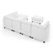 GFD Home - L shape Modular Sectional Sofa，DIY Combination，includes Three Single Chair ，Two Corner and Two Ottoman，Ivory Chenille - GreatFurnitureDeal