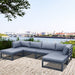 GFD Home - Outdoor sofa 4 pieces+2 ottomans - GreatFurnitureDeal