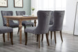 GFD Home - TOPMAX Dining Chair Tufted Armless Chair Upholstered Accent Chair, Set of 6 (Grey) - GreatFurnitureDeal