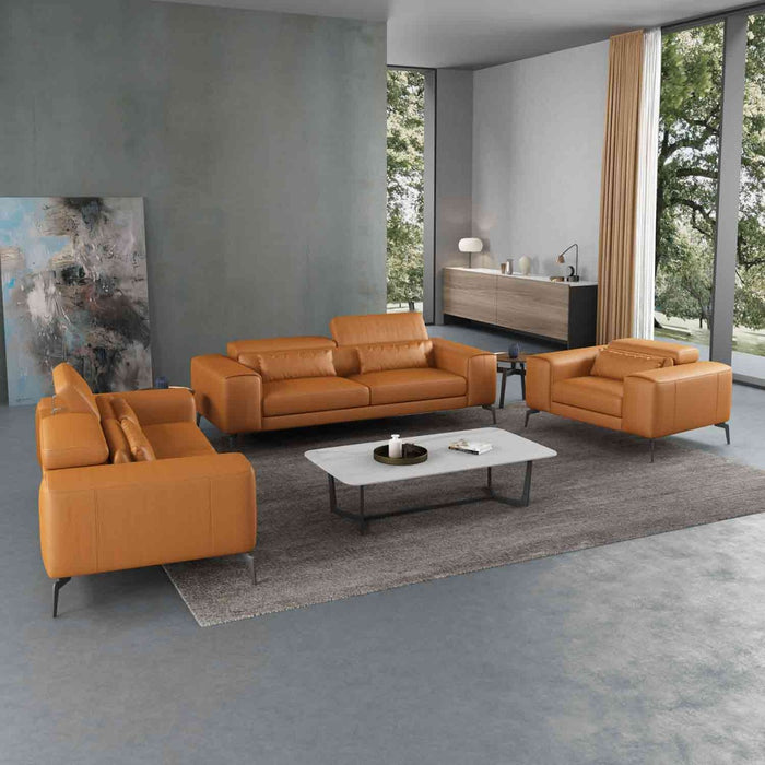European Furniture - Cavour Sofa in Cognac - 12551-S - GreatFurnitureDeal