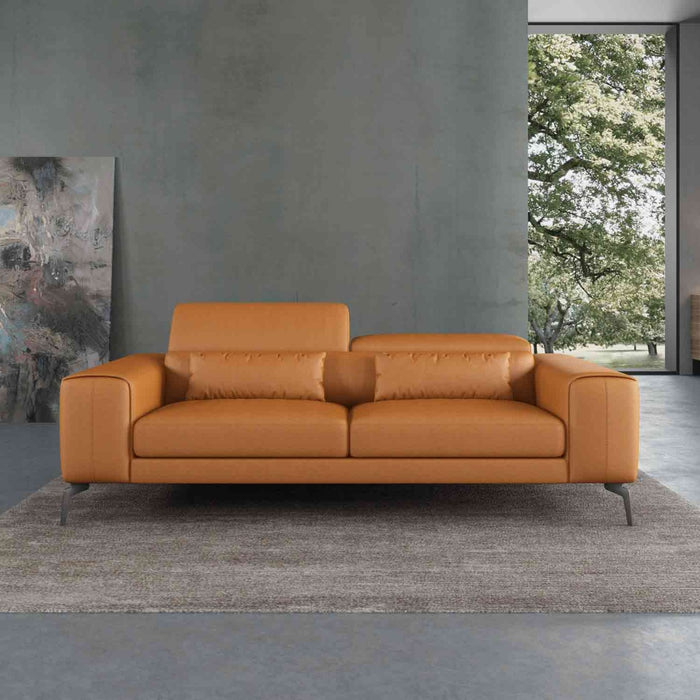 European Furniture - Cavour 2 Piece Living Room Set in Cognac - 12551-2SET - GreatFurnitureDeal