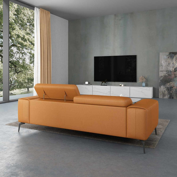 European Furniture - Cavour Sofa in Cognac - 12551-S - GreatFurnitureDeal