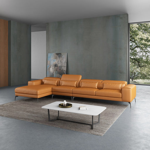 European Furniture - Cavour Mansion Left Hand Facing Sectional In Cognac - 12556L-4LHF - GreatFurnitureDeal