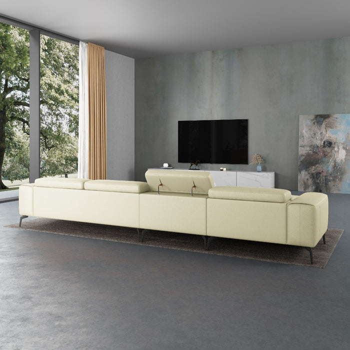 European Furniture - Cavour Mansion Left Hand Facing Sectional In Off White - EF-12557L-4LHF