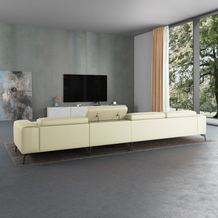 European Furniture - Cavour Mansion Right Hand Facing Sectional In Off White - EF-12557R-4RHF