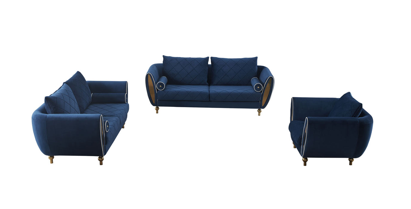 European Furniture - Sipario Vita 2 Piece Living Room Set in Blue - 22560-SET2 - GreatFurnitureDeal