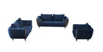 European Furniture - Sipario Vita Loveseat in Blue - 22560-L - GreatFurnitureDeal