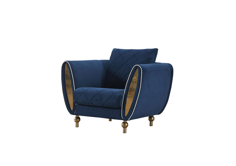 European Furniture - Sipario Vita Chair in Blue - 22560-C - GreatFurnitureDeal