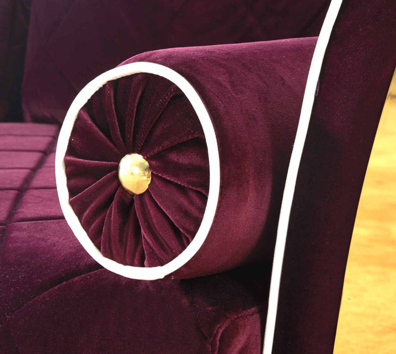 European Furniture - Sipario Vita 2 Piece Living Room Set in Purple - 22561-SET2