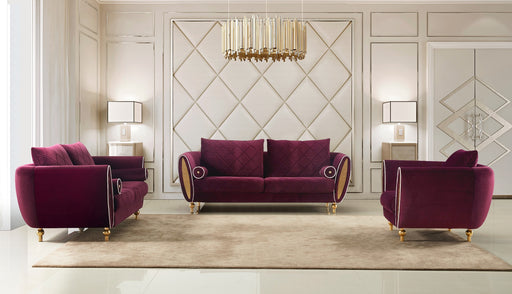 European Furniture - Sipario Vita 3 Piece Living Room Set in Purple - 22561-SET3 - GreatFurnitureDeal