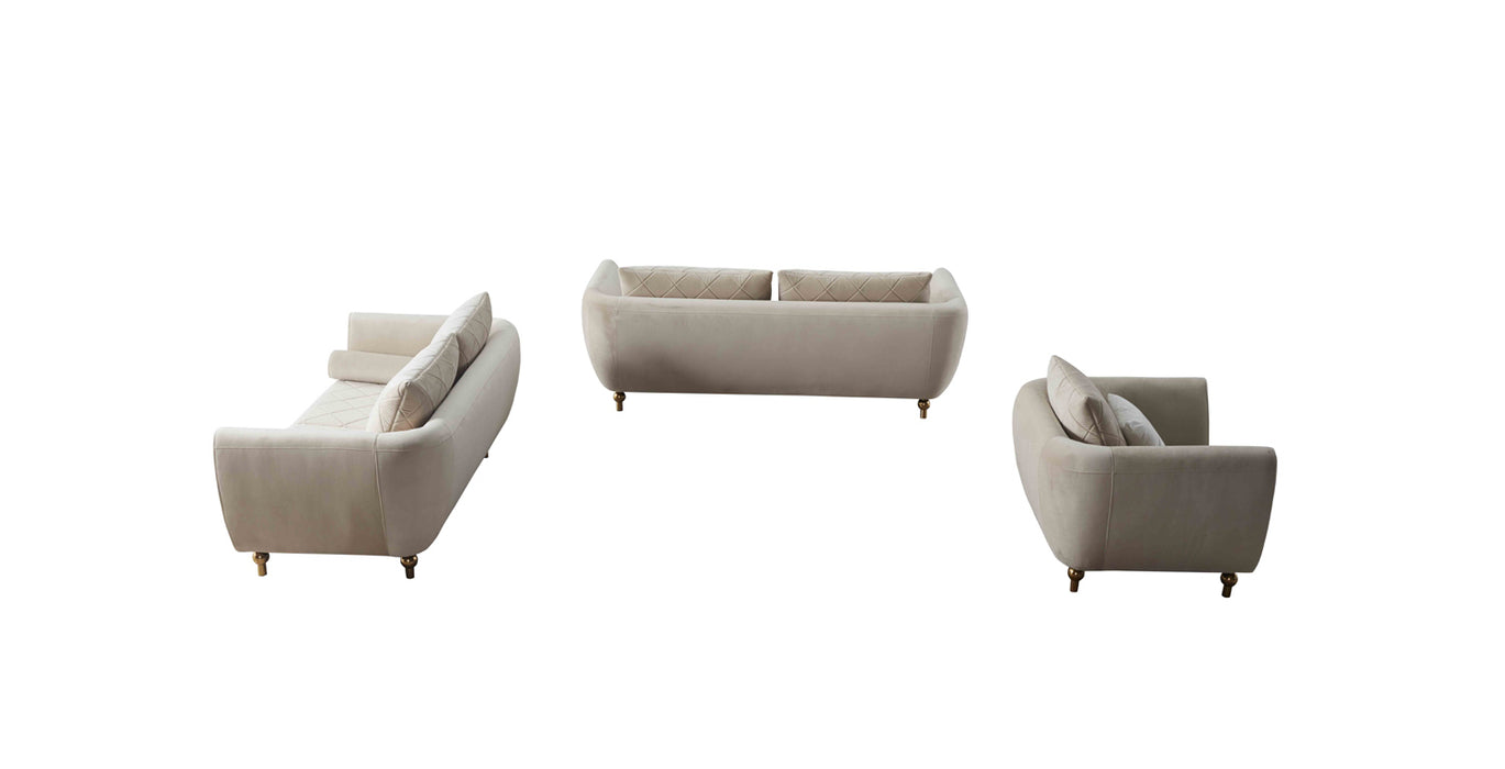 European Furniture - Sipario Vita 3 Piece Living Room Set in Beige - 22562-SET3