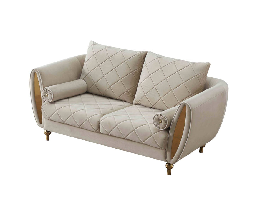 European Furniture - Sipario Vita 3 Piece Living Room Set in Beige - 22562-SET3 - GreatFurnitureDeal