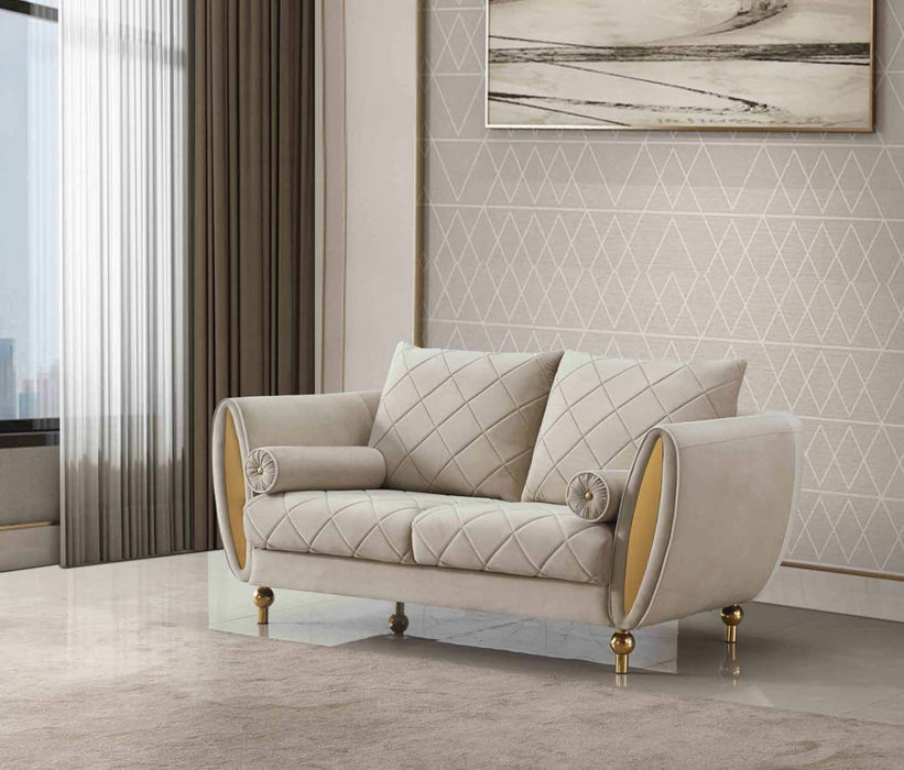 European Furniture - Sipario Vita 3 Piece Living Room Set in Beige - 22562-SET3